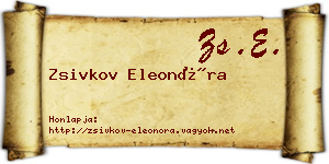 Zsivkov Eleonóra névjegykártya